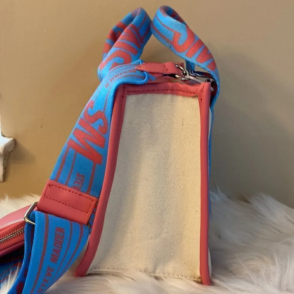 NWT NWT Steve Madden Crossbody/Canavs/Tote w/AirPod Case - Blue & Pink